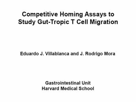 Competitive Homing Assays to Study Gut-tropic T Cell Migration