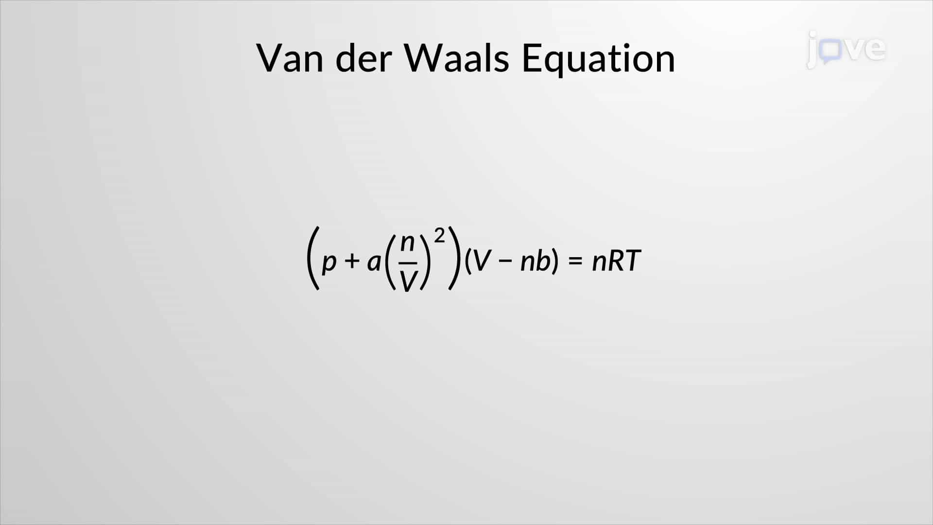 Van der Waals Equation