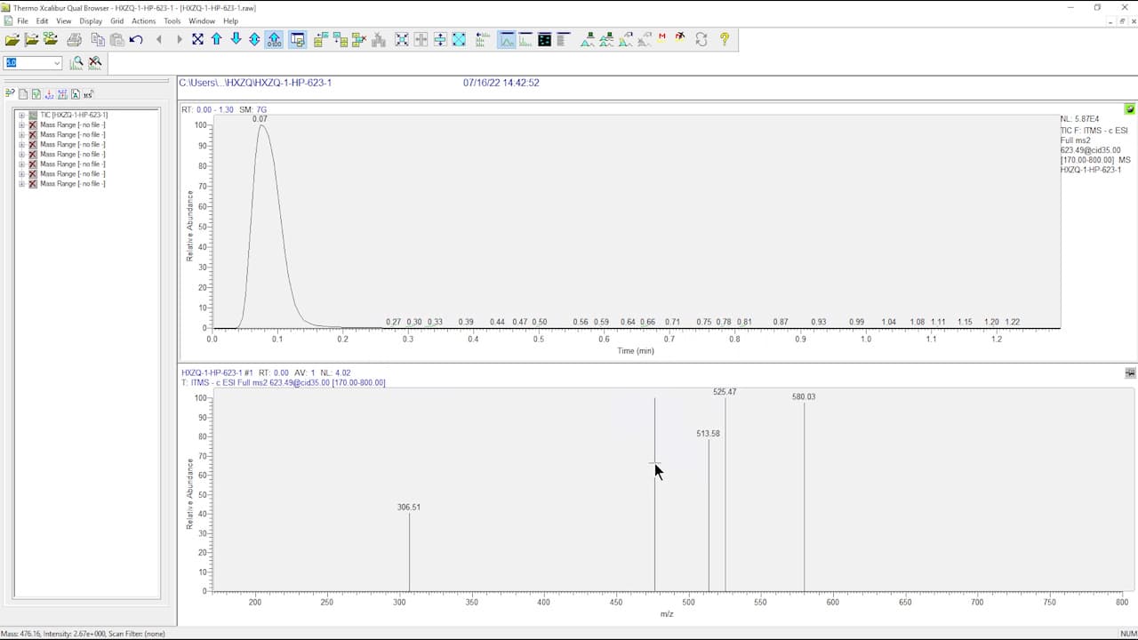 Technical Approach for Structural Analysis of an Unknown Compound in Huoxiang Zhengqi Oral Liquid based on Linear Ion Trap Mass Spectrometry