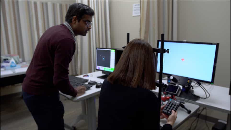 Assessing Binocular Central Visual Field and Binocular Eye Movements in a Dichoptic Viewing Condition