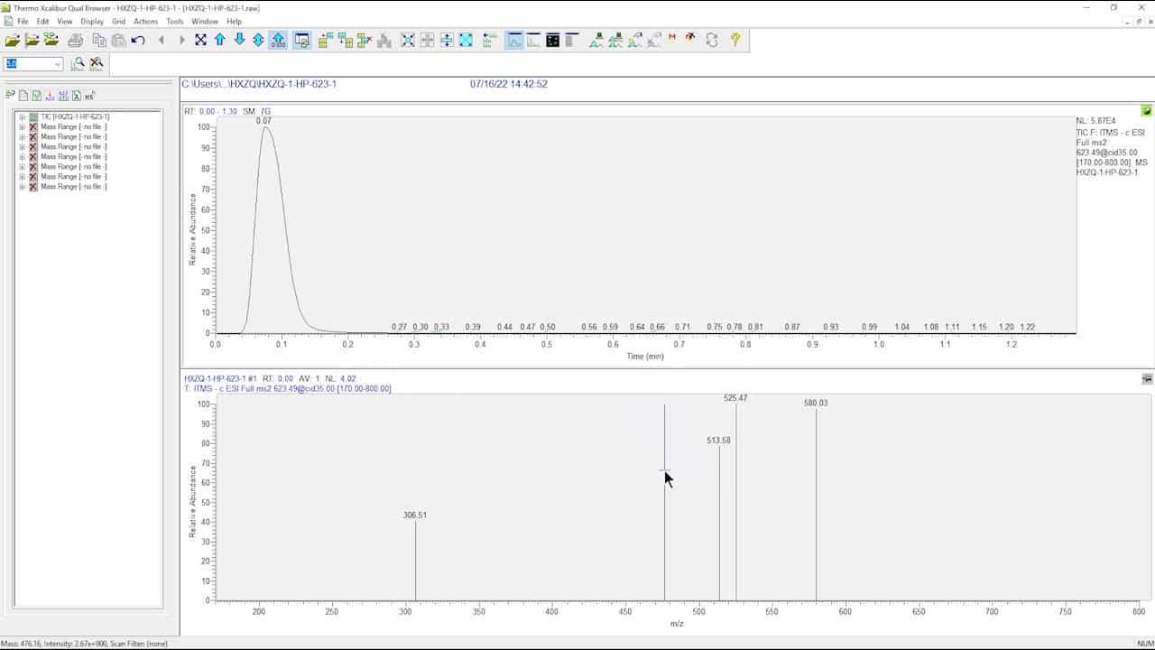 Technical Approach for Structural Analysis of an Unknown Compound in Huoxiang Zhengqi Oral Liquid based on Linear Ion Trap Mass Spectrometry